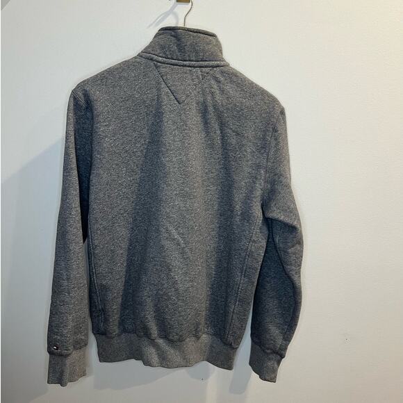 Tommy‎ Hilfiger Mens Gray Zipper Pull Over Size Medium Crest Embroidered - Picture 2 of 9